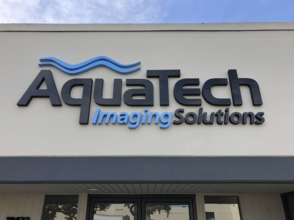 Exterior Signage Custom Fabricated for AquaTech in California