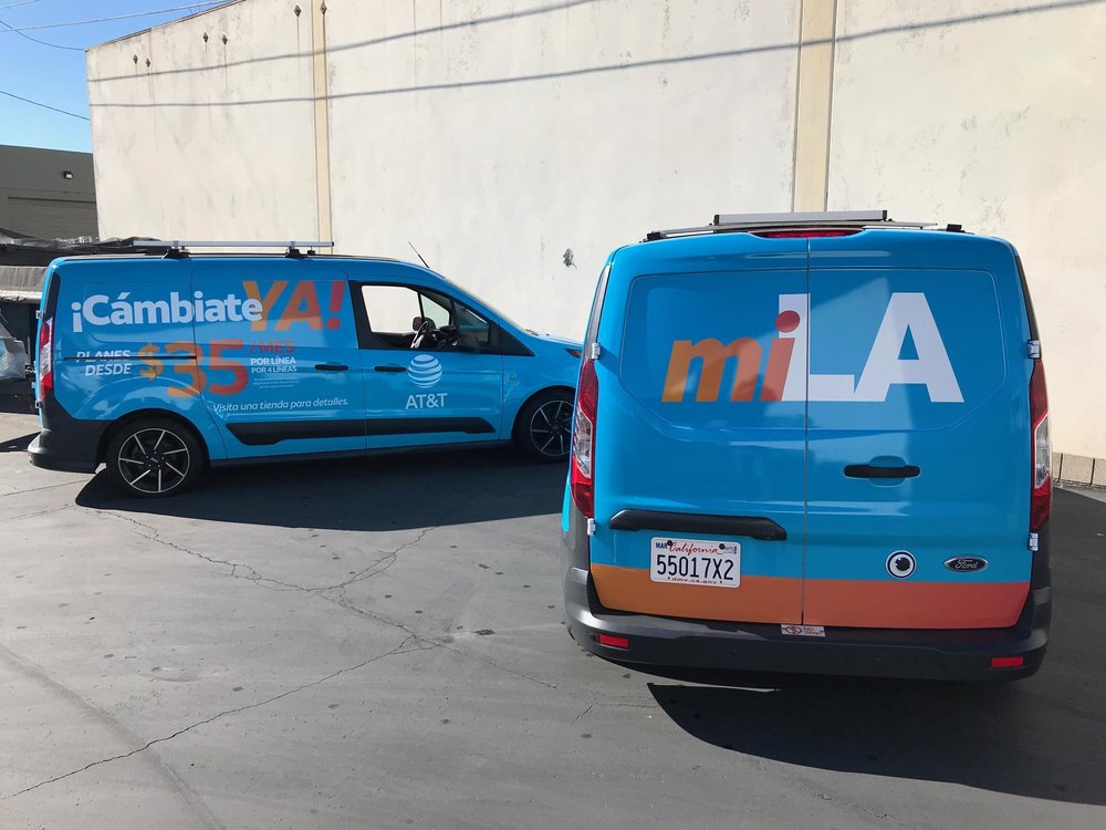 Commercial Vehicle Wraps for AT&T Vans in Orange County, CA