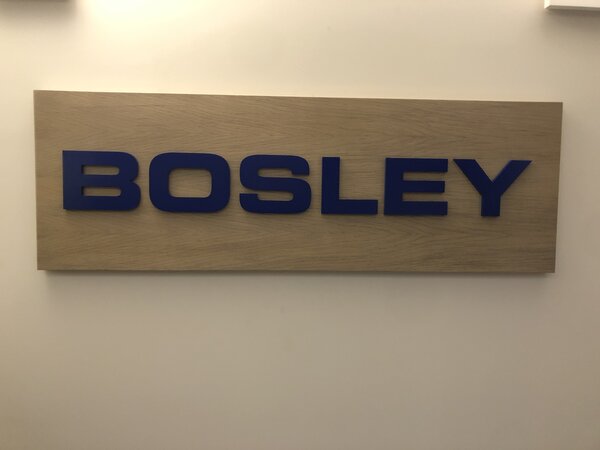 Interior Reception Signage for BOSLEY