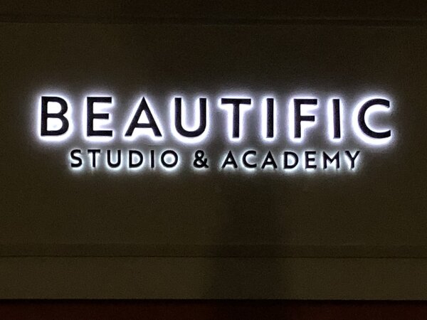 Lighted Dimensional Letters for Beautific Studio & Academy