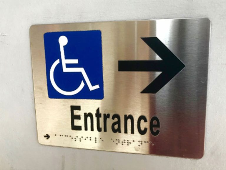 interior metal braille sign