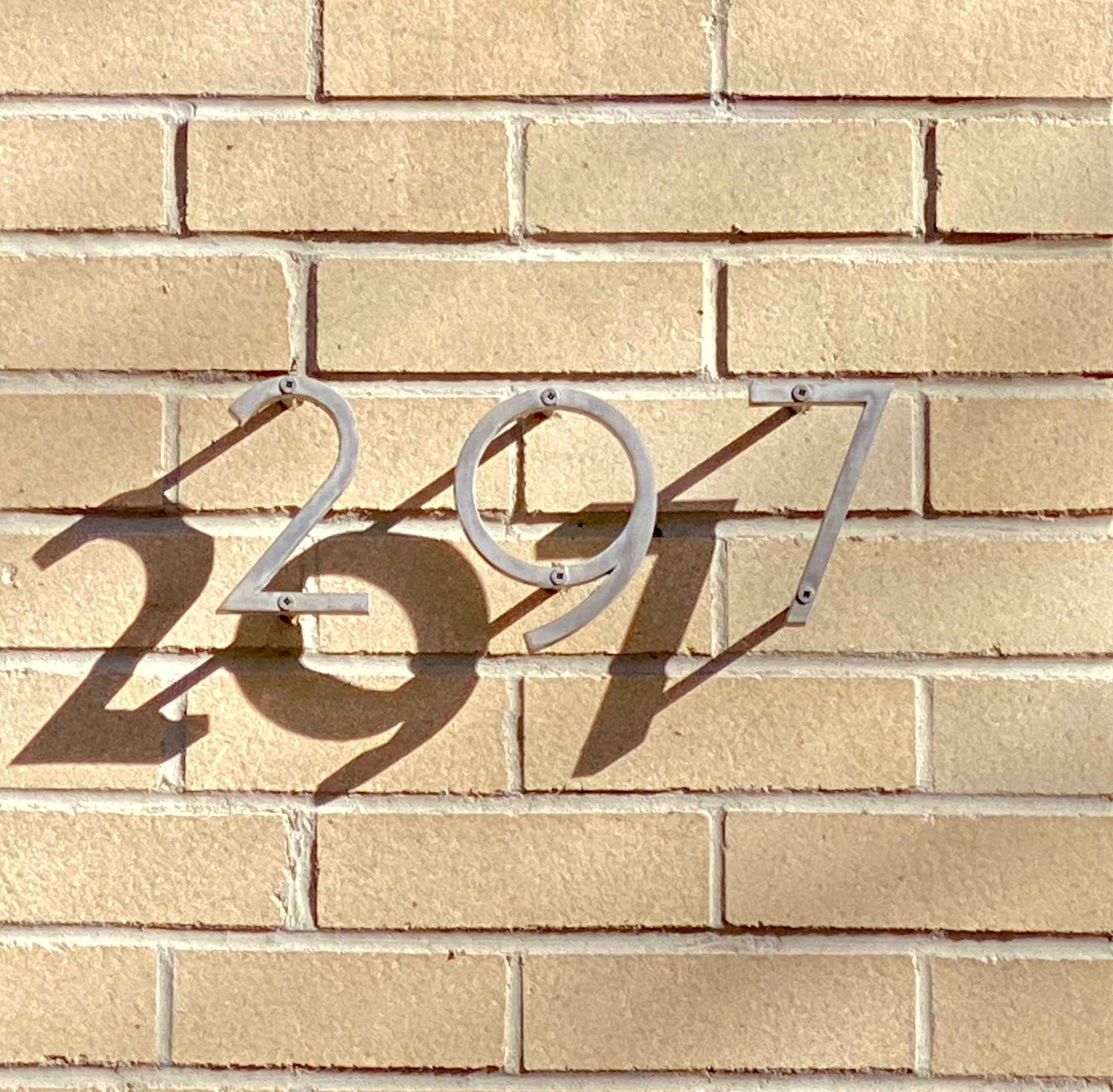 metal number address sign