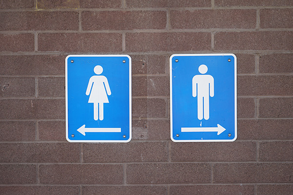restroom wayfinding signs