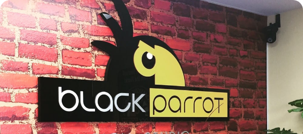Customized Interior Business Signs For Black Parrot